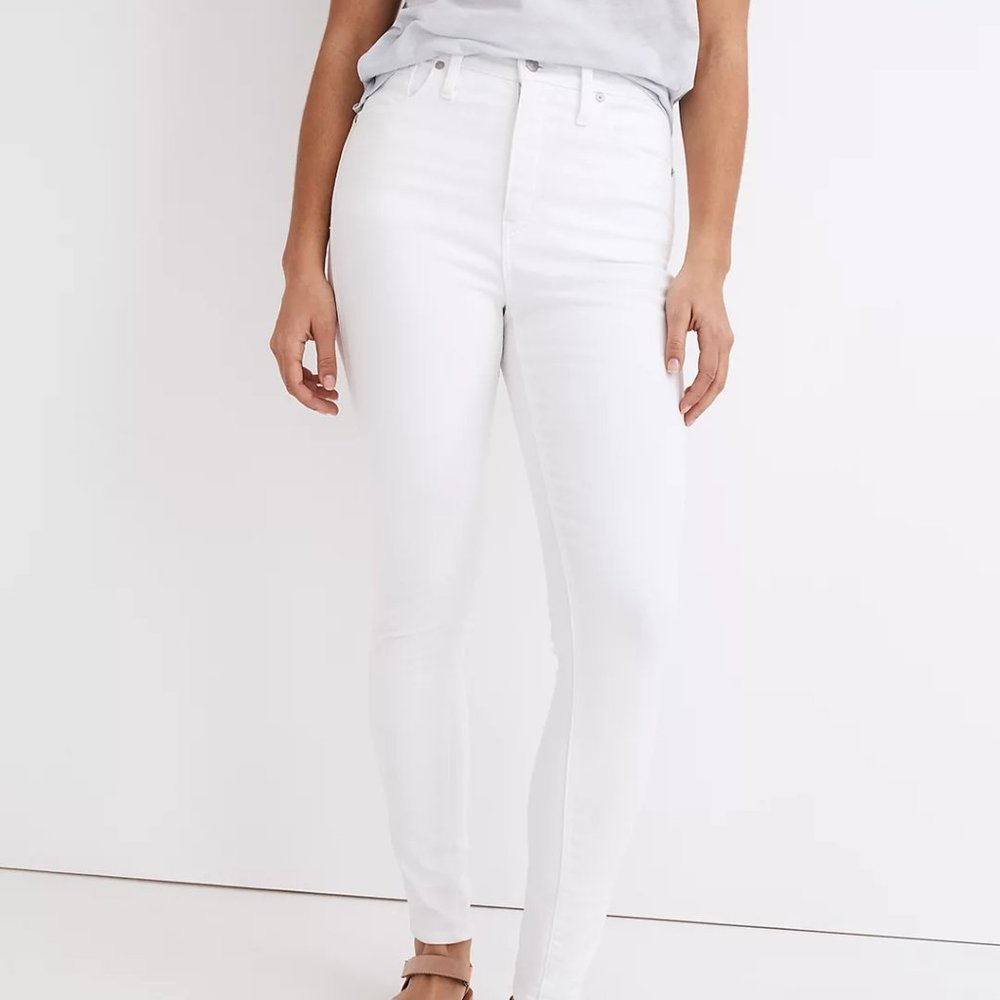 Madewell 10" High-Rise Skinny Jeans in Pure White